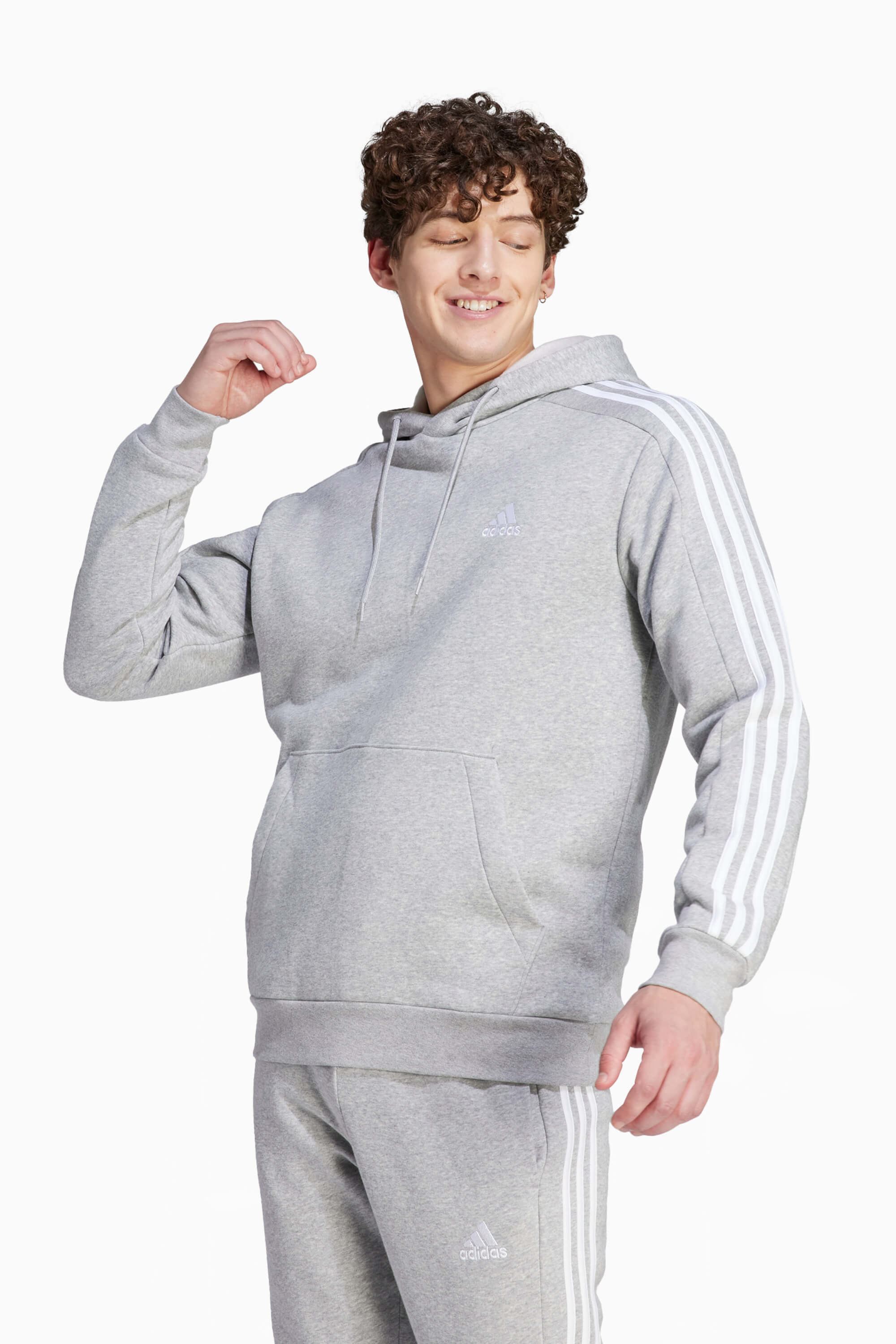 Bluza z kapturem adidas Essentials Fleece 3S - Szary