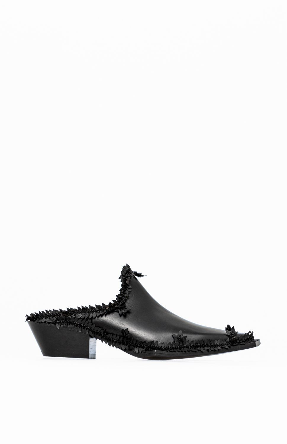 Mule damskie na obcasie LYDIA DEEP BLACK 38 - Vanda Novak