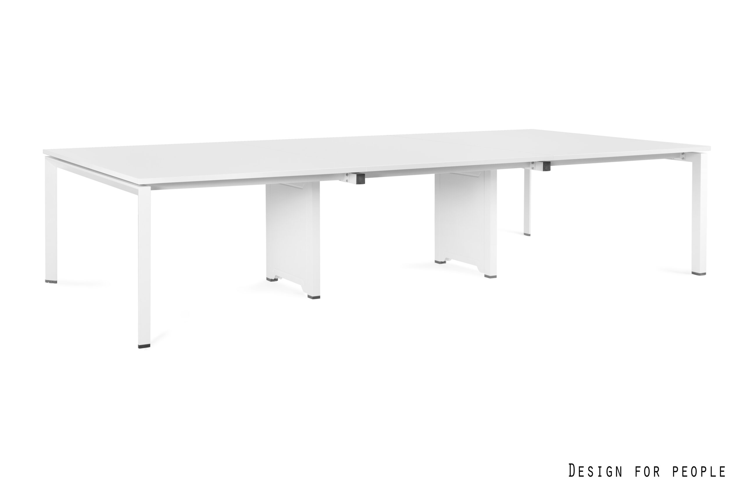 PASON Workstation 6 biurko systemowe, biały stelaż, 3 blaty