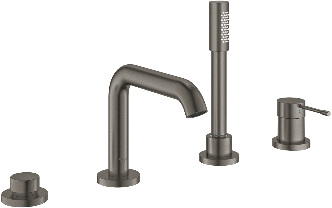Grohe Essence bateria wannowo-prysznicowa 4-otworowa brushed hard graphite 19578AL1
