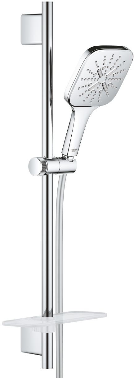 Grohe Rainshower SmartActive 130 Cube zestaw prysznicowy ścienny z drążkiem chrom 26583000