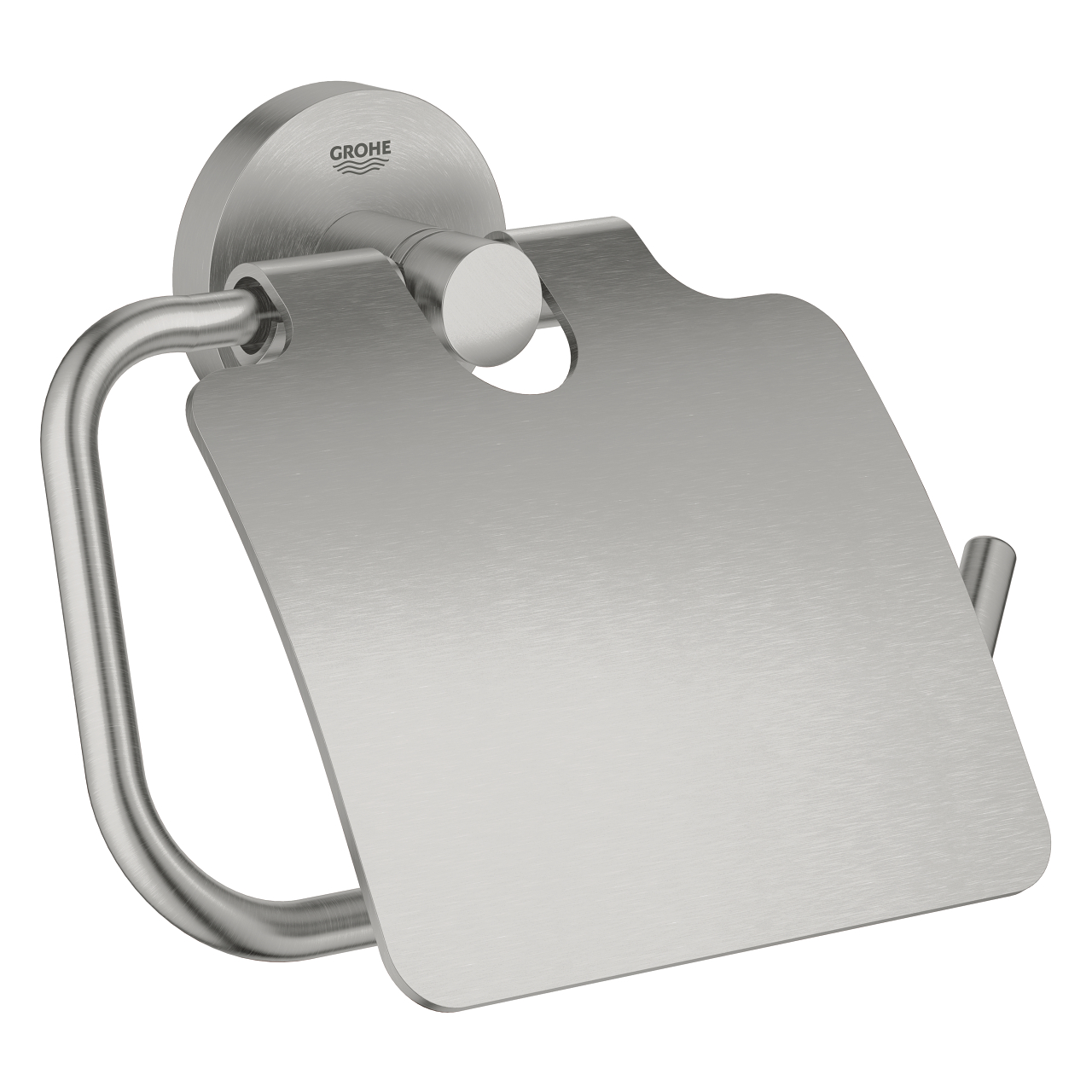 Grohe Essentials uchwyt na papier toaletowy z pokrywą stal nierdzewna 40367DC1