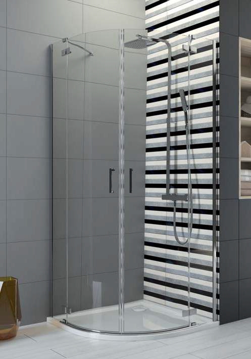 Sanplast Free Line II KP4/FREEII-80/90 kabina prysznicowa 80x90 cm półokrągła chrom/szkło przezroczyste 600-261-0120-42-401