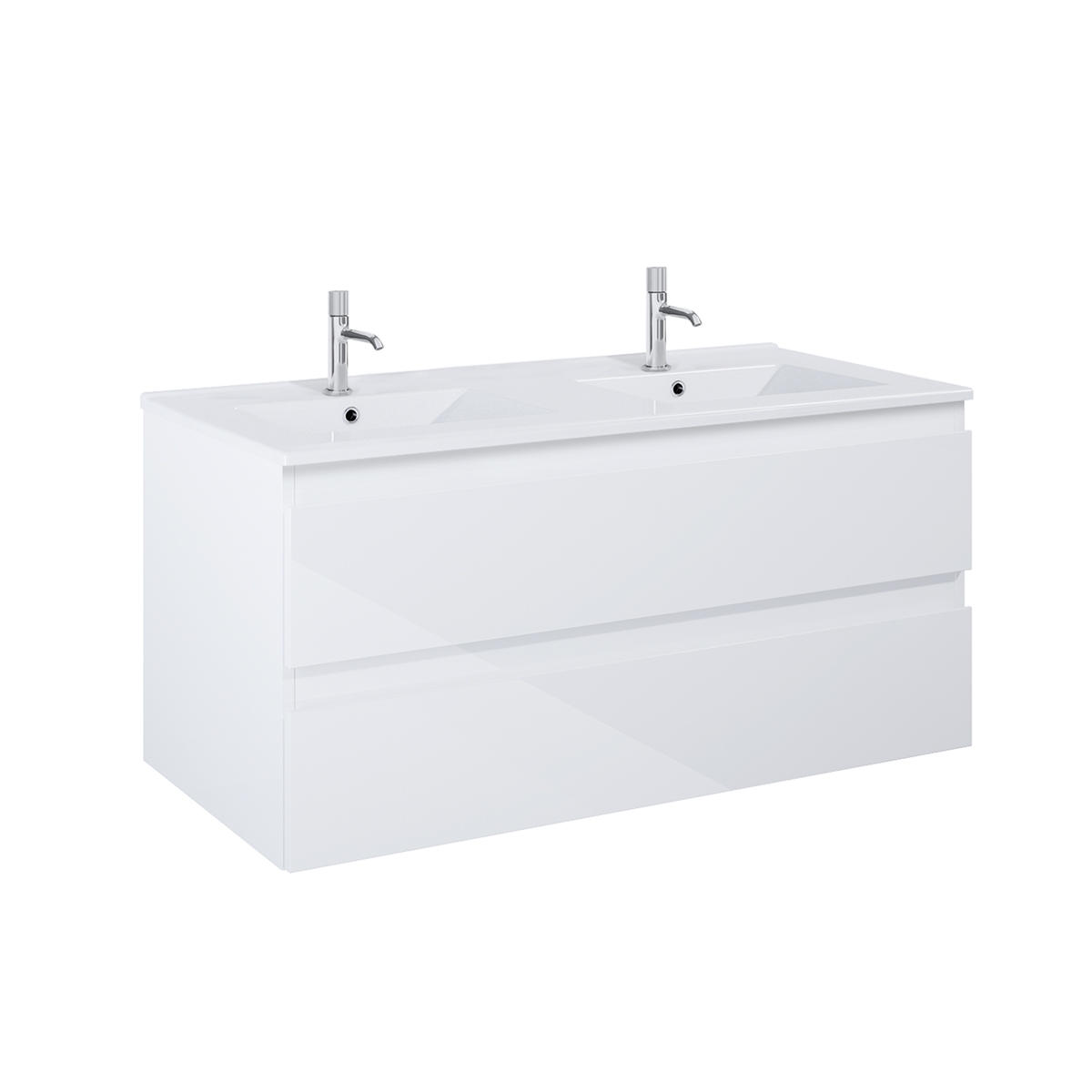 Oltens Vernal szafka 120 cm podumywalkowa wisząca z umywalką biały połysk 68464000 - Wysyłka w 24h