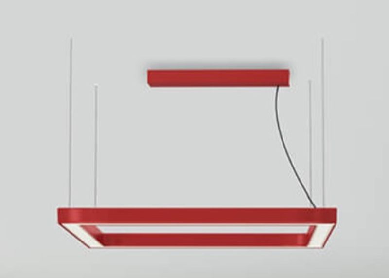zoomLED Kwadrat lampa wisząca 1x92W czerwona