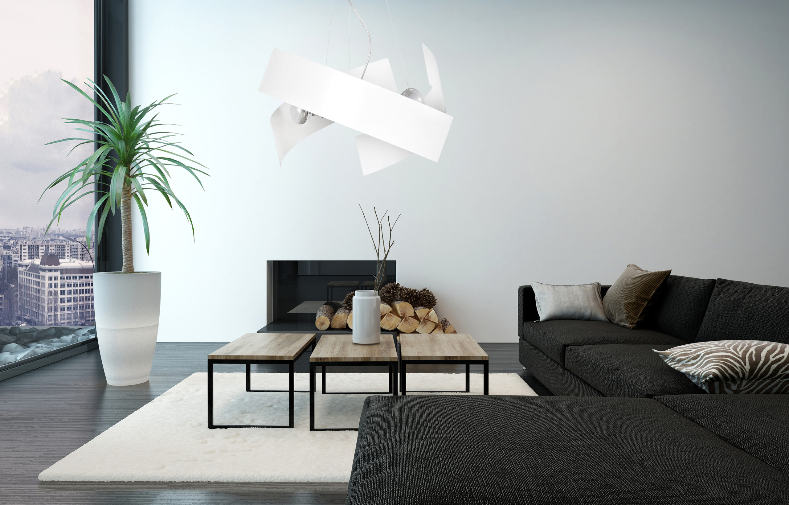 Emibig Modo lampa wisząca 3x15 W biała 585/1