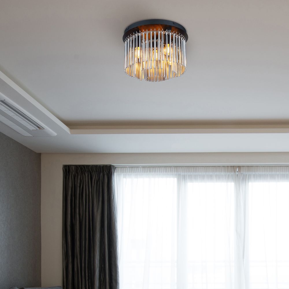 Globo Lighting Gorley lampa podsufitowa 5x40W czarny mat/przydymiony 15698D