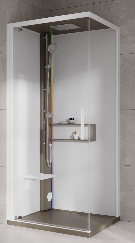 Novellini Glax 2 2.0 G+F kabina z hydromasażem 80 cm kwadratowa lewa parowa z brodzikiem corda G22GF80SM5-1TU