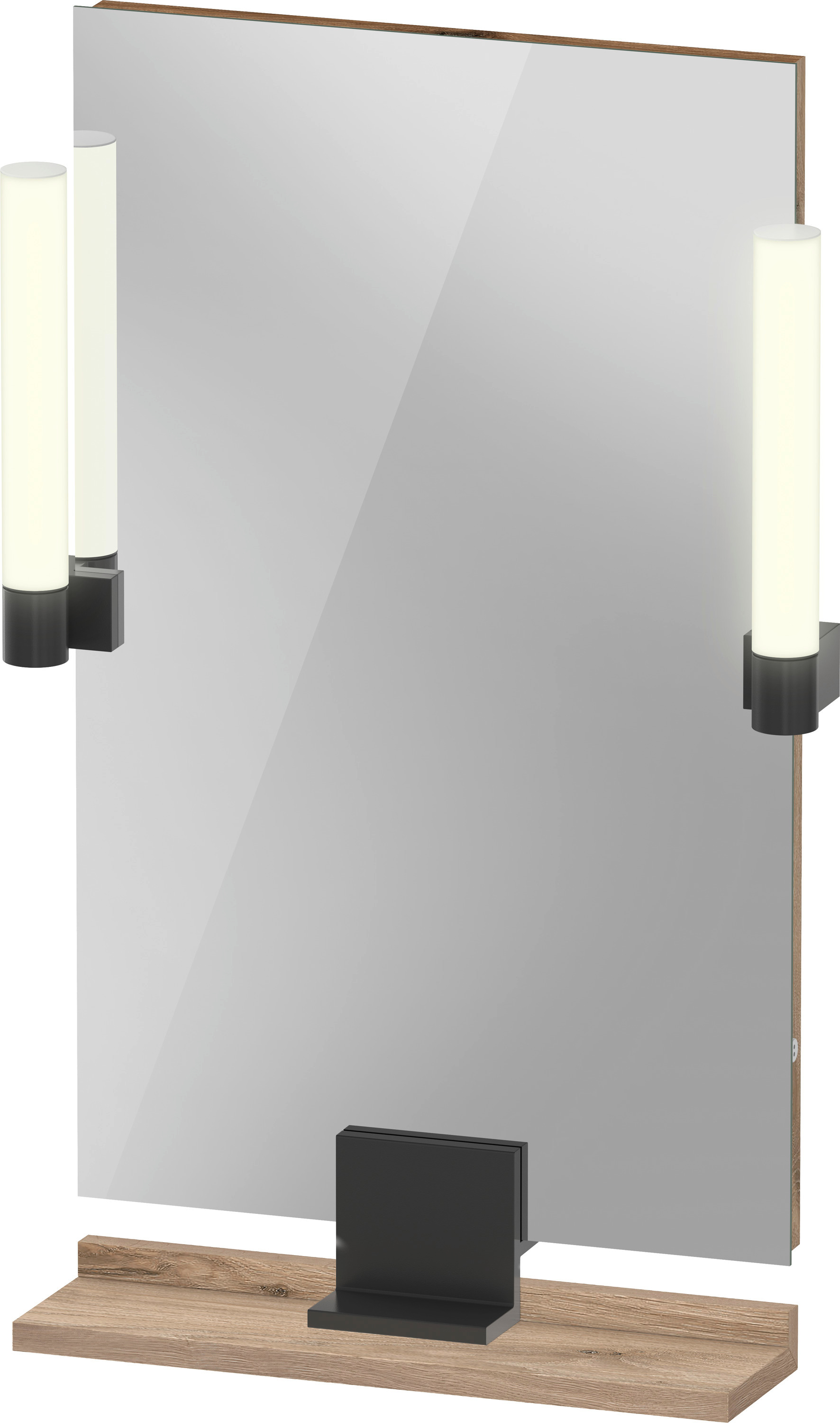 Duravit Sivida lustro 45x65 cm prostokątne z oświetleniem czarny-drewno SV74200BD550000