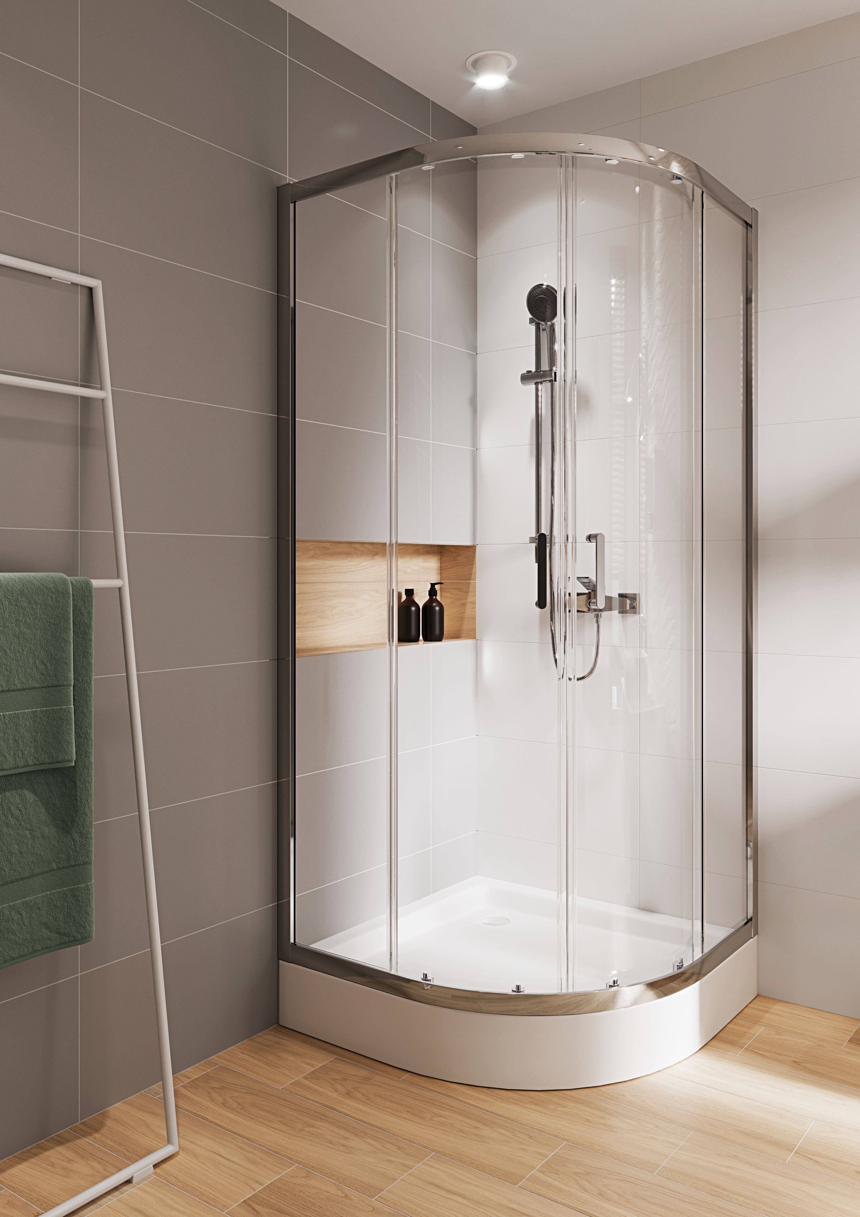 Cersanit Arteco kabina prysznicowa 90 cm półokrągła chrom/szkło przezroczyste S157-002 - Wysyłka w 24h