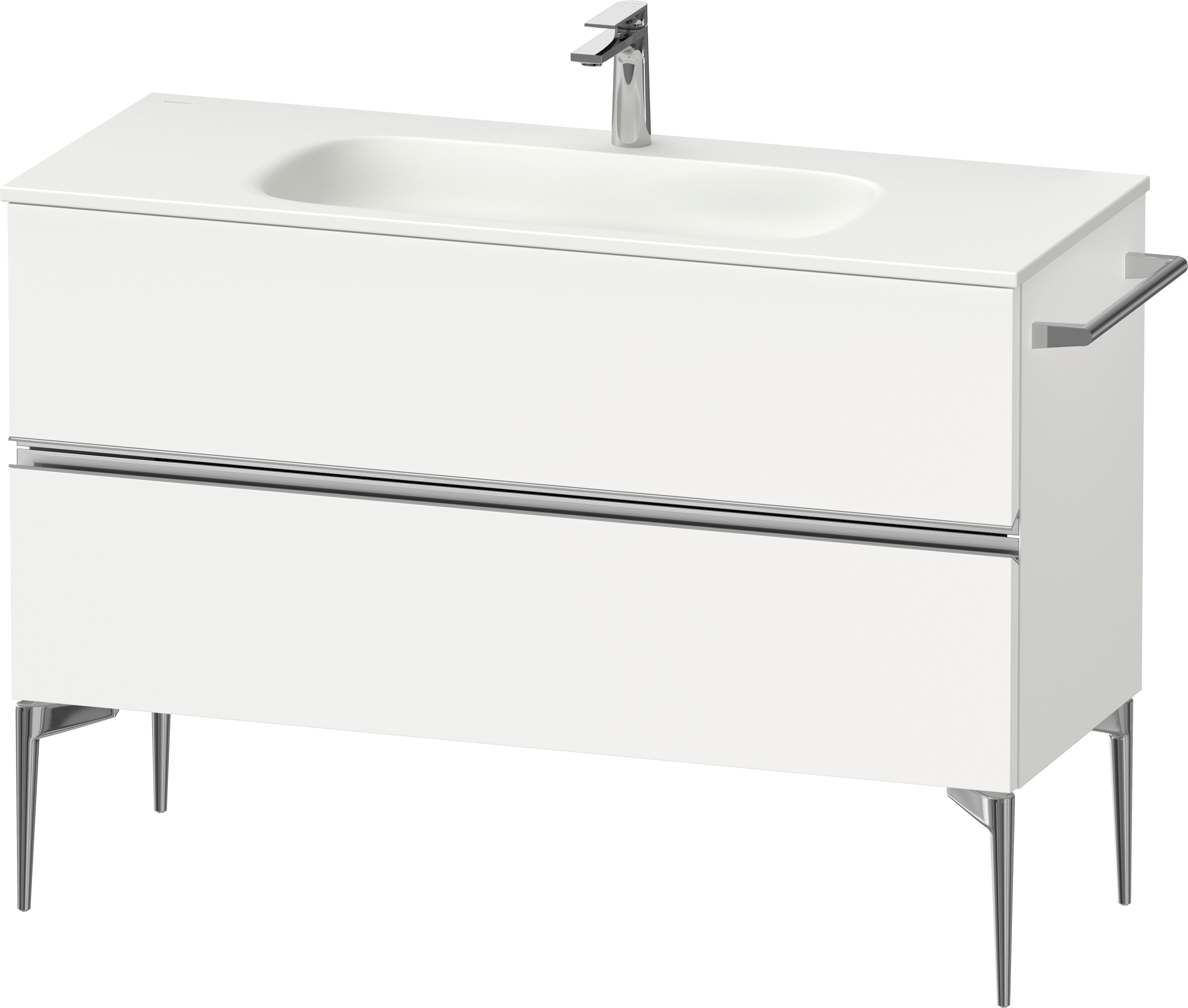 Duravit Sivida szafka 121x47,7x59,2 cm podumywalkowa wisząca biała-chrom SV4653010180000