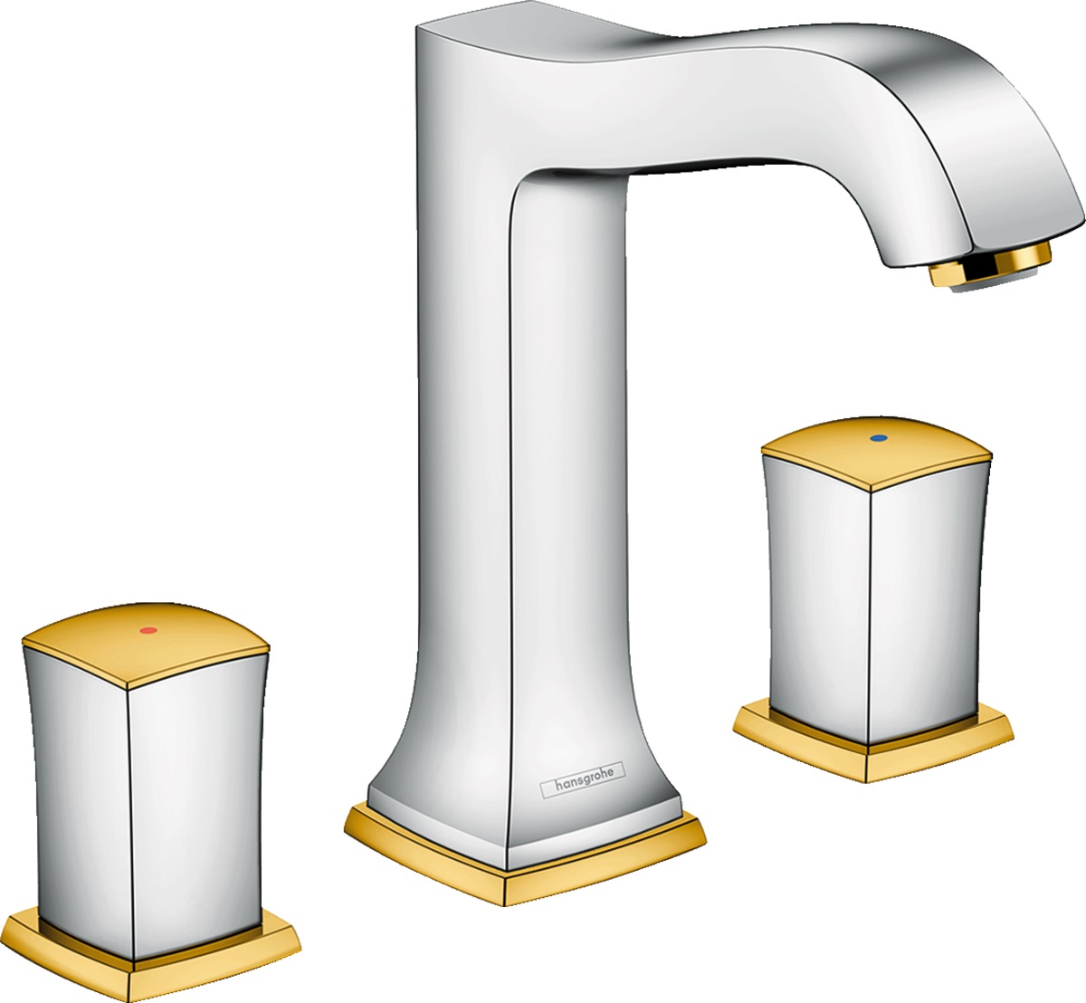 Hansgrohe Metropol Classic bateria umywalkowa 3-otworowa EcoSmart chrom/złoty 31305090 - Wysyłka w 24h