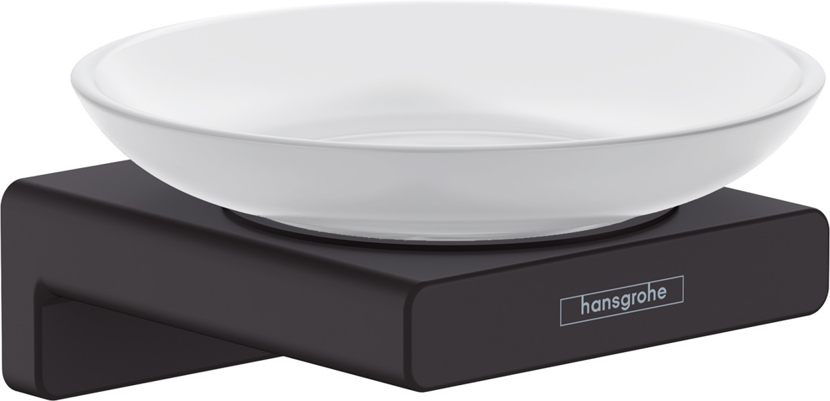 Hansgrohe AddStoris mydelniczka ścienna czarny mat/biały 41746670