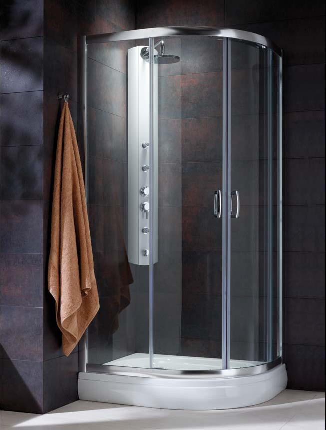 Radaway Premium Plus E 1900 kabina prysznicowa 120x90 cm półokrągła asymetryczna chrom/szkło fabric 30493-01-06N