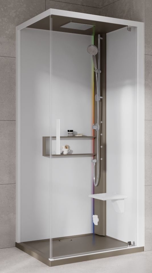 Novellini Glax 2 2.0 G+F kabina z hydromasażem 80 cm kwadratowa prawa parowa z brodzikiem corda G22GF80DM5-1TU