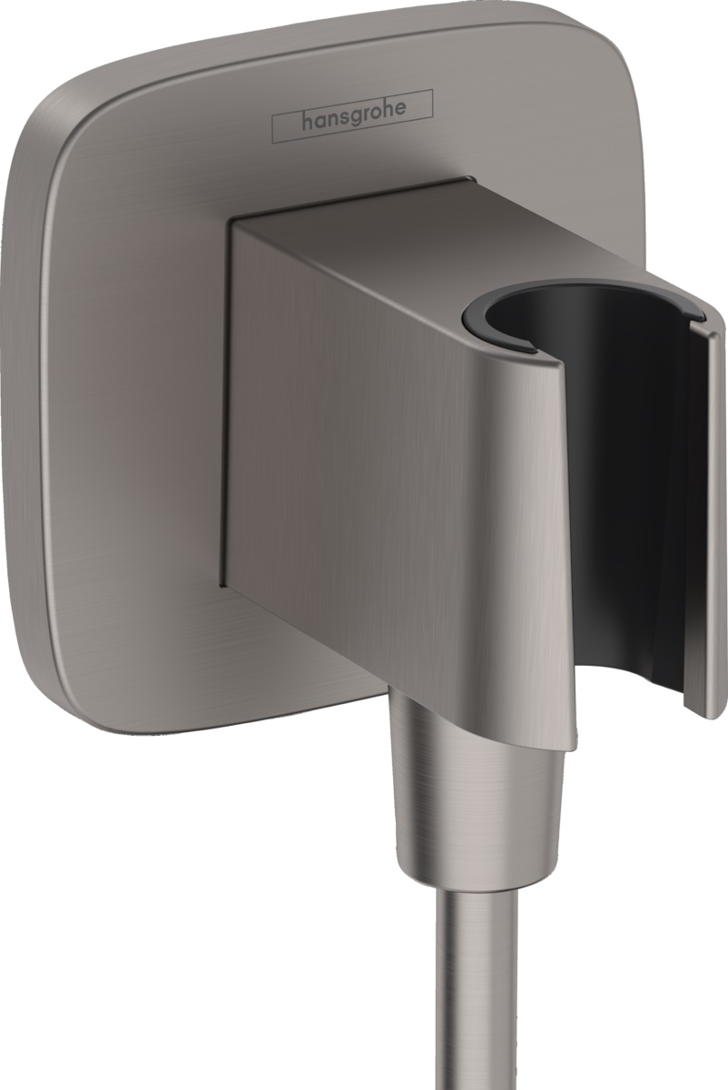 Hansgrohe FixFit Q przyłącze kątowe z uchwytem prysznicowym czarny chrom szczotkowany 26887340 - Wysyłka w 24h