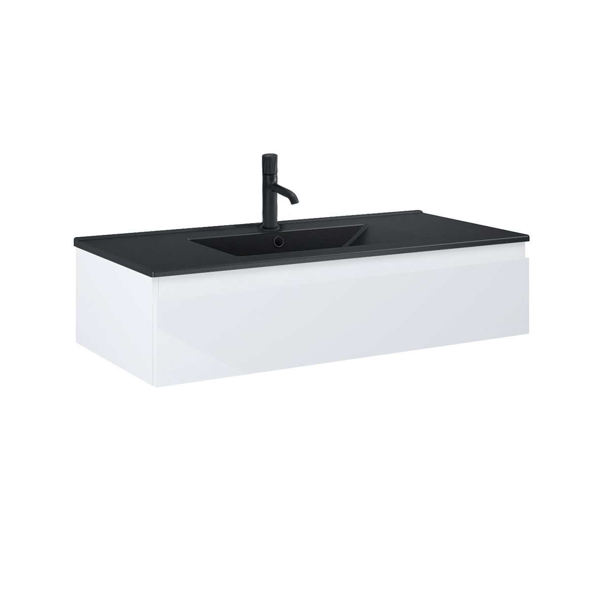 Oltens Vernal umywalka z szafką 100 cm czarny mat/biały połysk 68009000 - Wysyłka w 24h