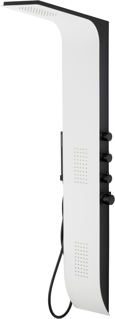 Corsan Duo panel prysznicowy ścienny termostatyczny biały półmat/czarny półmat A777TDUOWHITE/BLACKBL