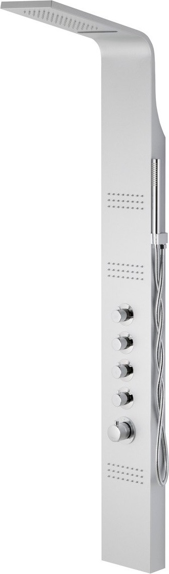 Corsan LED Kaskada panel prysznicowy ścienny termostatyczny gwiezdna szarość/chrom A013ATNEWLEDSREBRNY