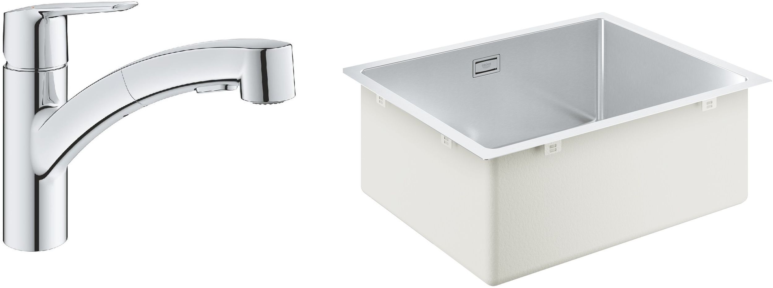 Zestaw Grohe K700 zlewozmywak 50x40 cm z baterią kuchenną Start chrom (31574SD1, 30531001) - Wysyłka w 24h