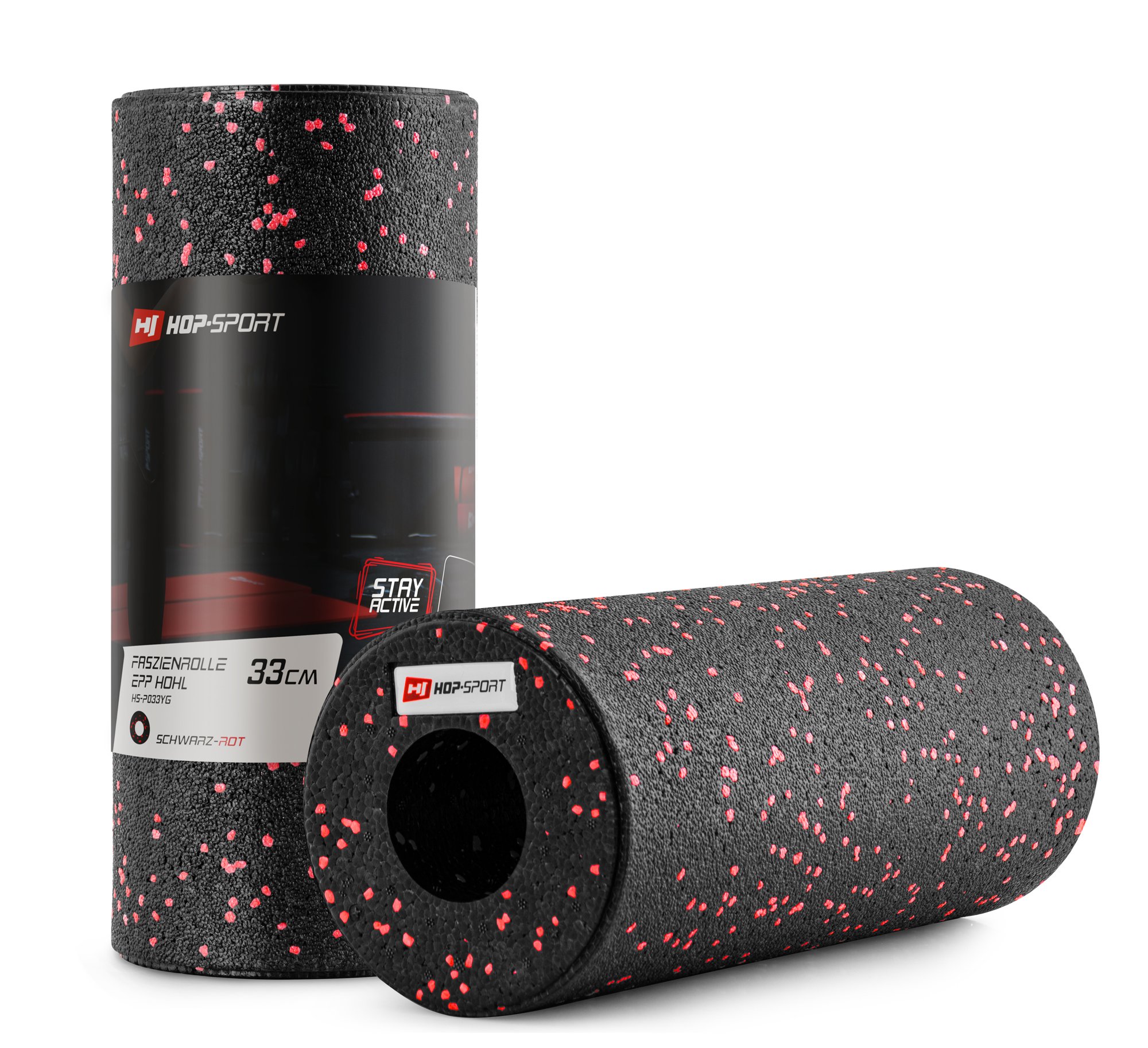 Wałek roller do masażu EPP pusty 33cm czerwony