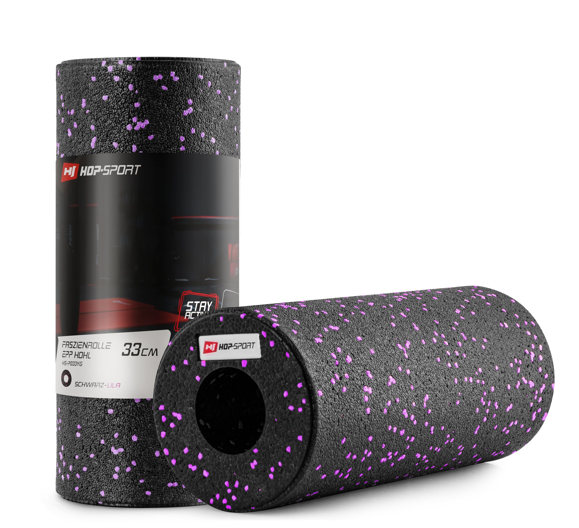 Wałek roller do masażu EPP pusty 33cm fioletowy