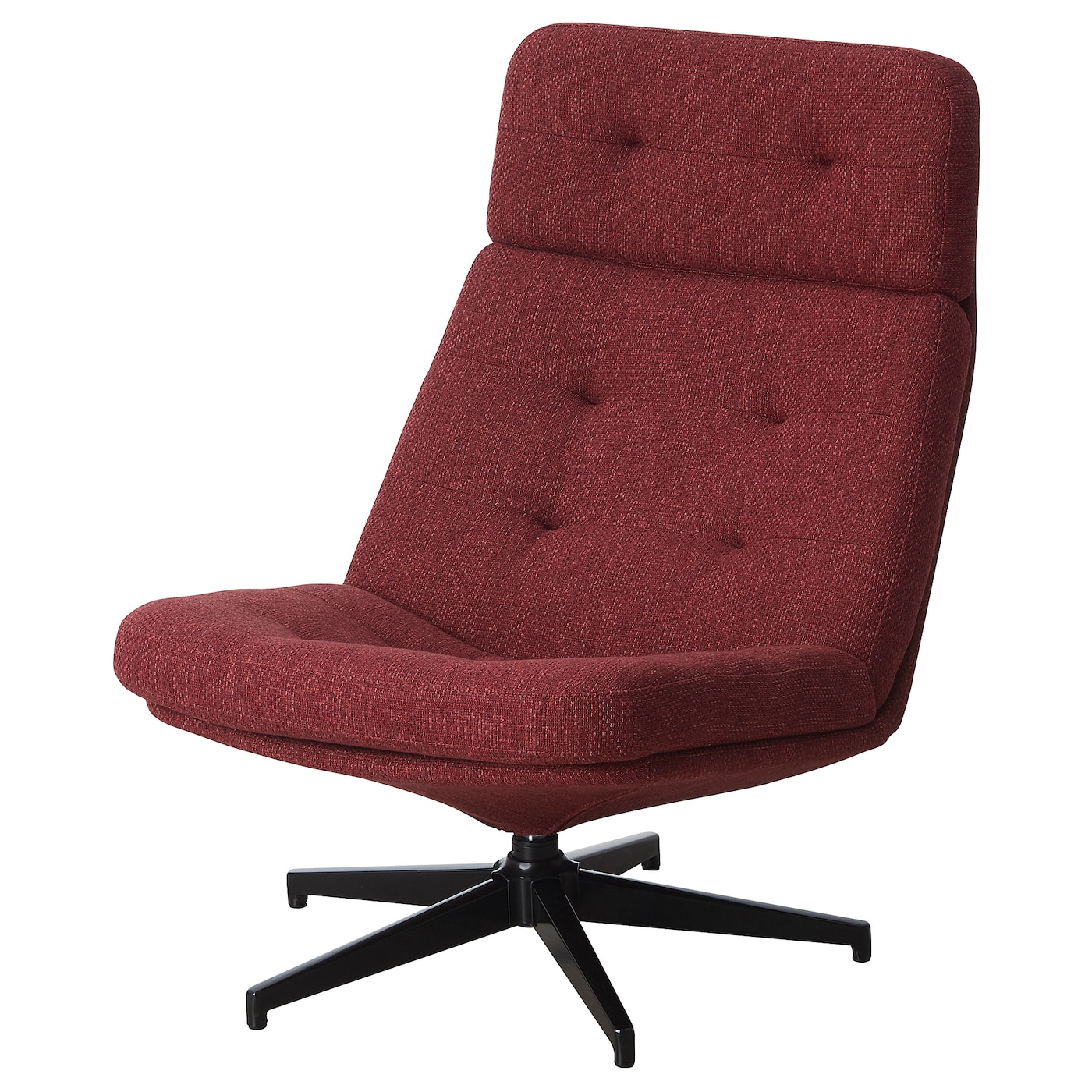 IKEA HAVBERG fotel obrotowy, Lejde czerwonobrązowy, Głębokość: 99 cm