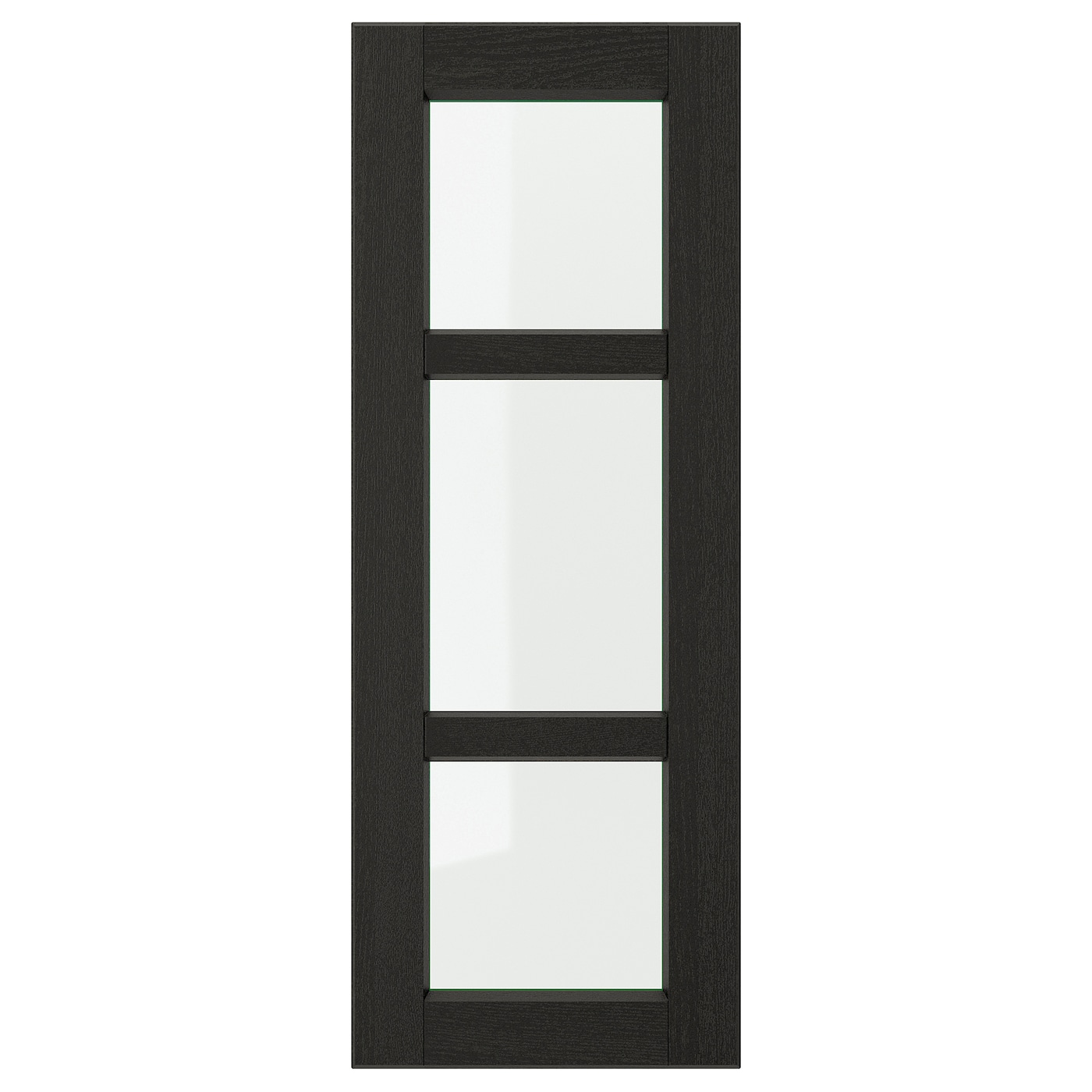 IKEA LERHYTTAN drzwi szklane, bejcowane na czarno, 30x80 cm