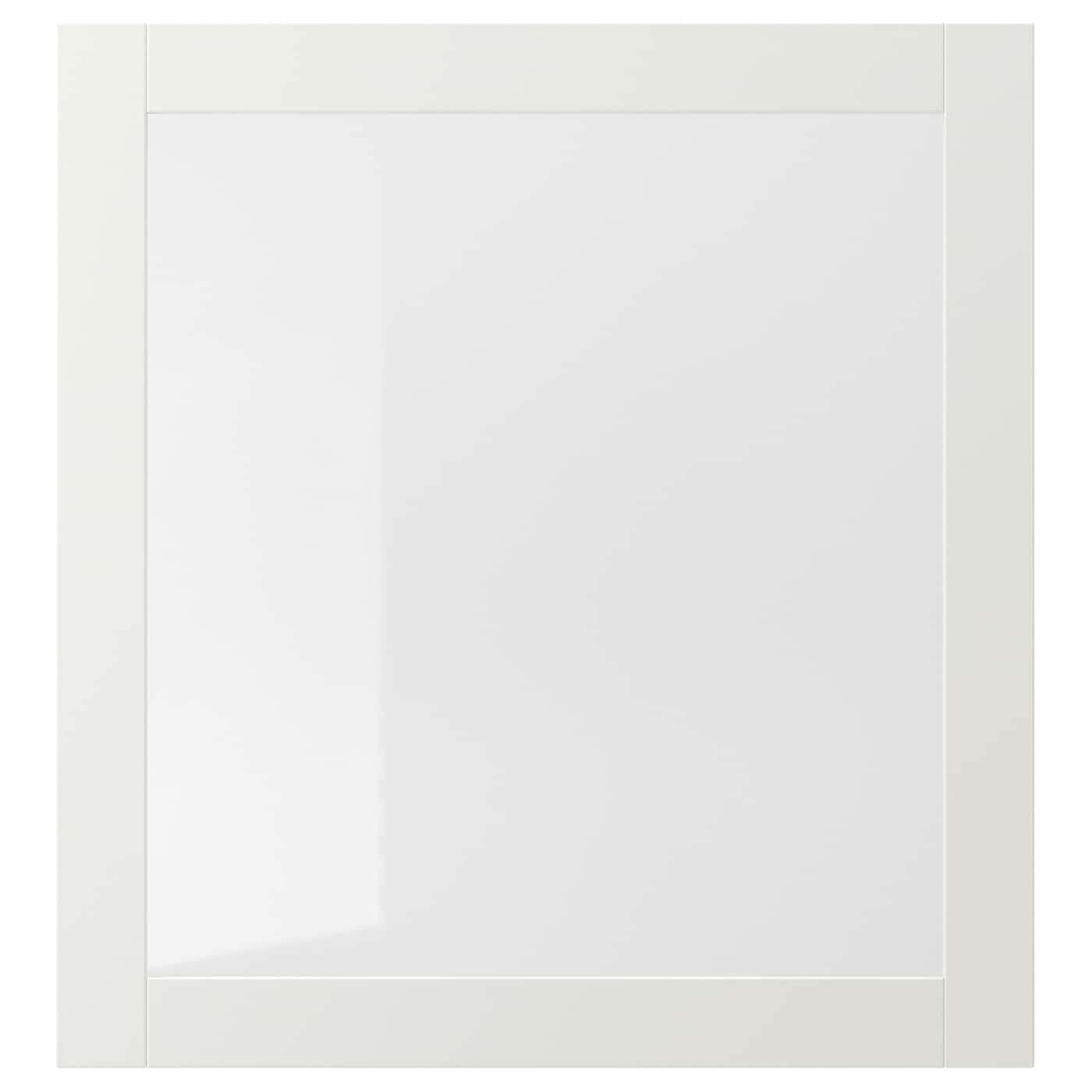 IKEA SINDVIK drzwi szklane, biały/szkło bezbarwne, 60x64 cm