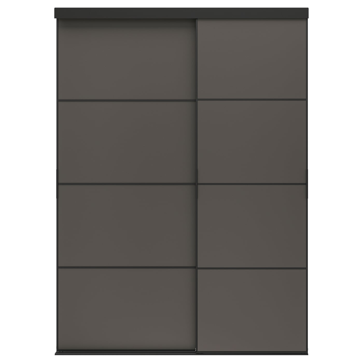 IKEA SKYTTA / MEHAMN kombinacja drzwi przesuwnych, czarny/2str ciemnoszary, 177x240 cm