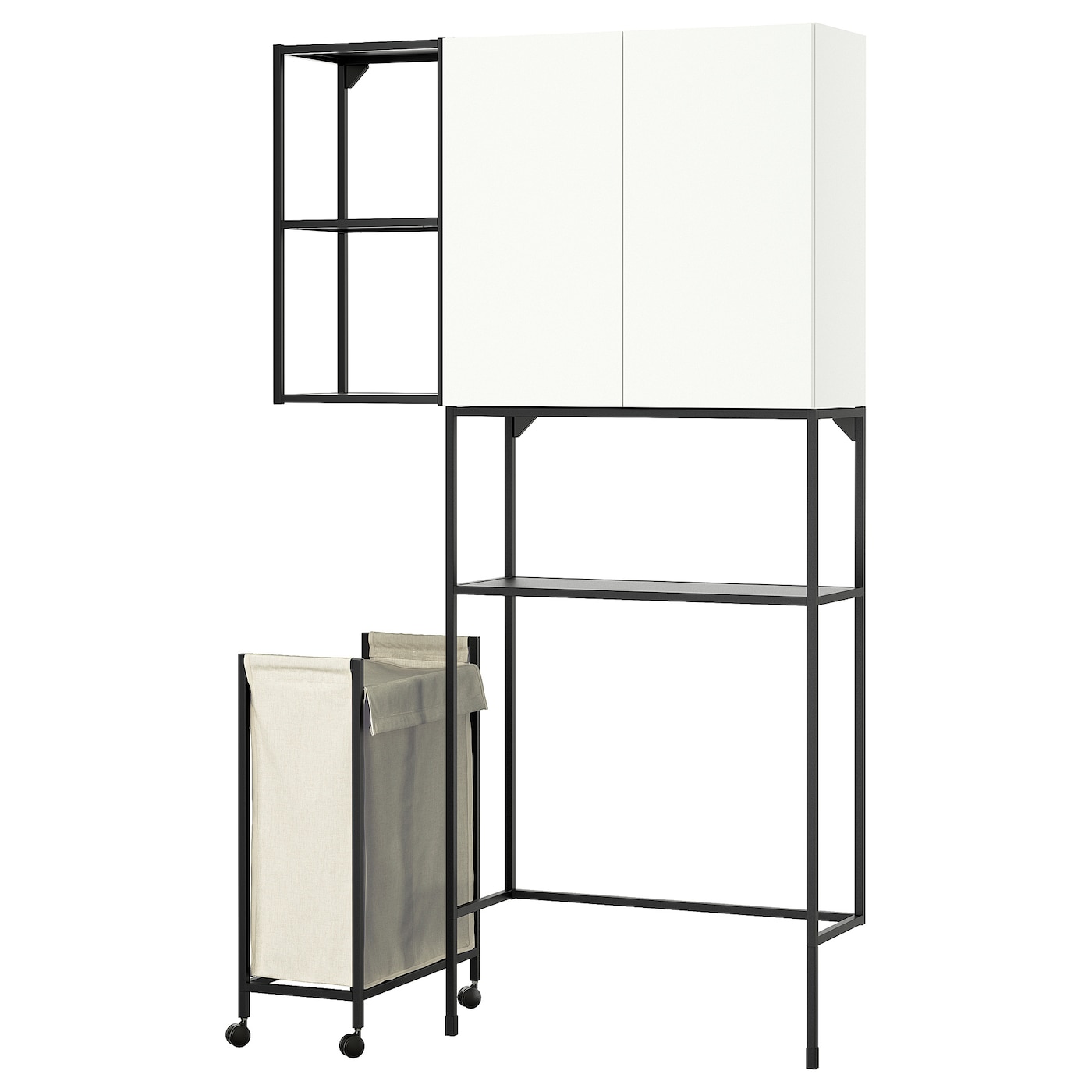 IKEA ENHET regał, antracyt/biały, 120x32x204 cm