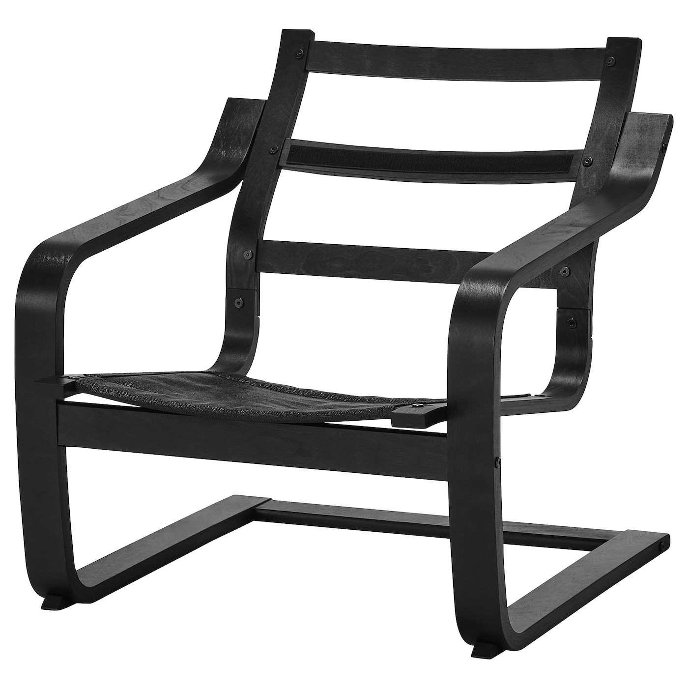 IKEA POÄNG rama fotela z niskim oparciem, czarnobrąz, Szerokość: 68 cm