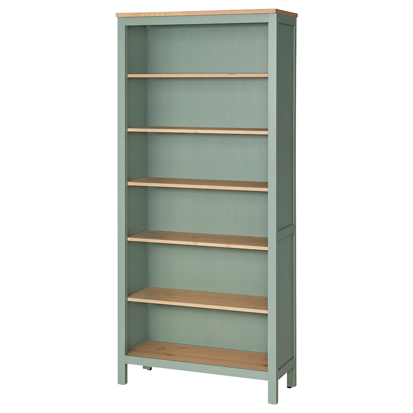 IKEA HEMNES regał, szarozielony/bejca jasnobrązowa, 90x197 cm