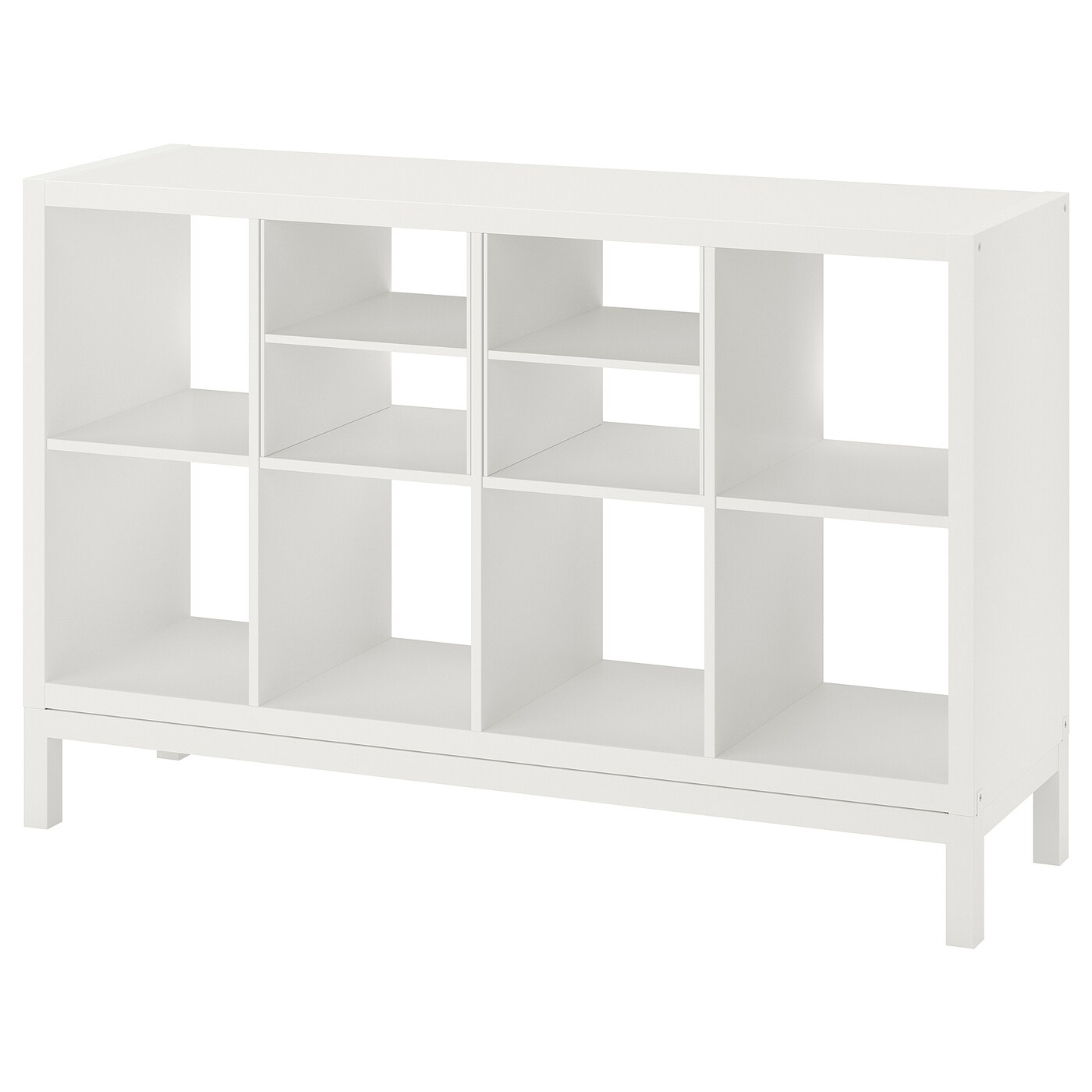 IKEA KALLAX regał z ramą nośną, z 2 wkładami z półką/biały, 147x94 cm