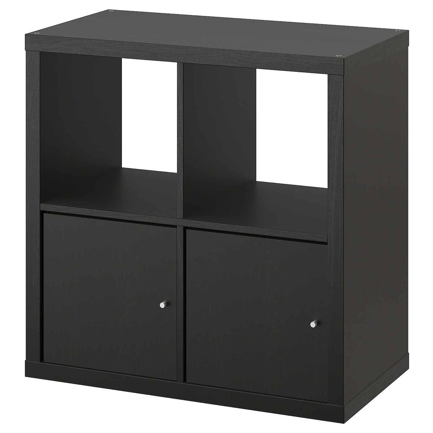 IKEA KALLAX regał, z 2 drzwi/czarnobrąz, 77x77 cm
