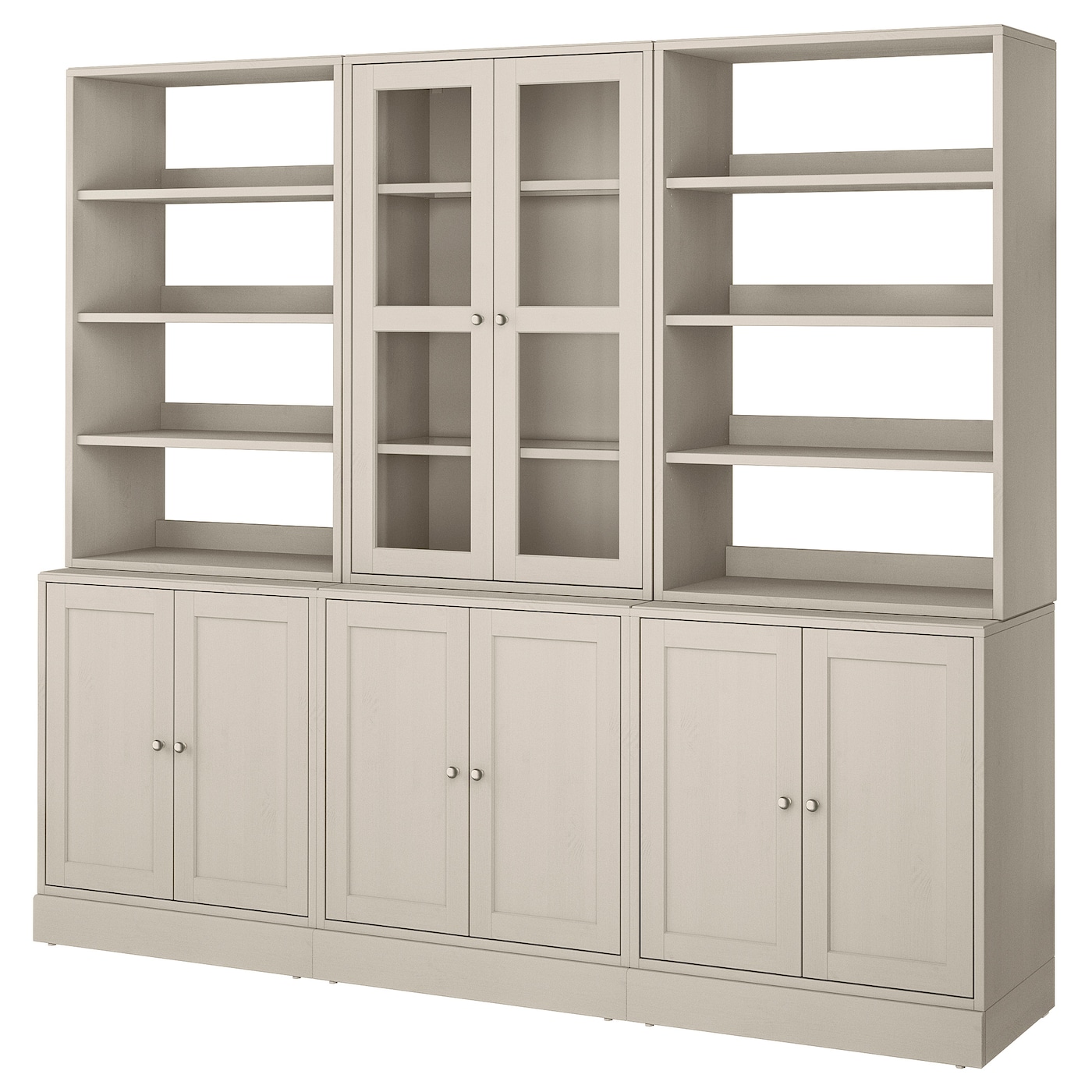 IKEA HAVSTA regał/szklane drzwi, szarobeżowy, 243x47x212 cm