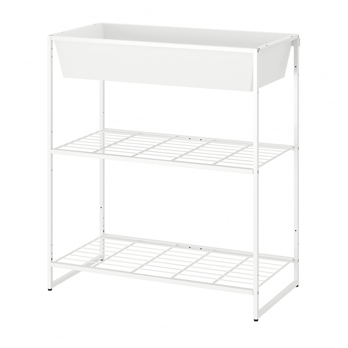 IKEA JOSTEIN regał z pojemnikiem, do wewnątrz/na zewnątrz/drut biały, 81x40x90 cm