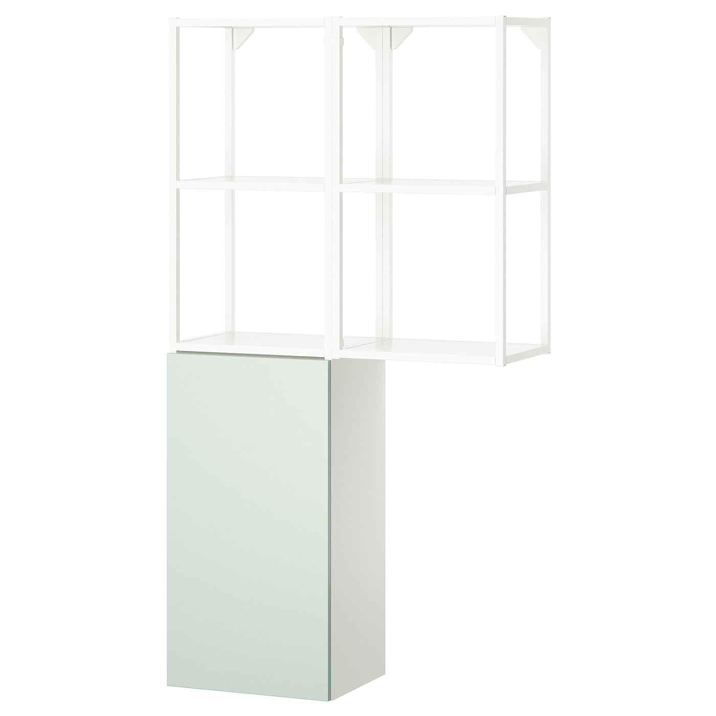 IKEA ENHET regał, biały/blady szarozielony, 80x32x150 cm