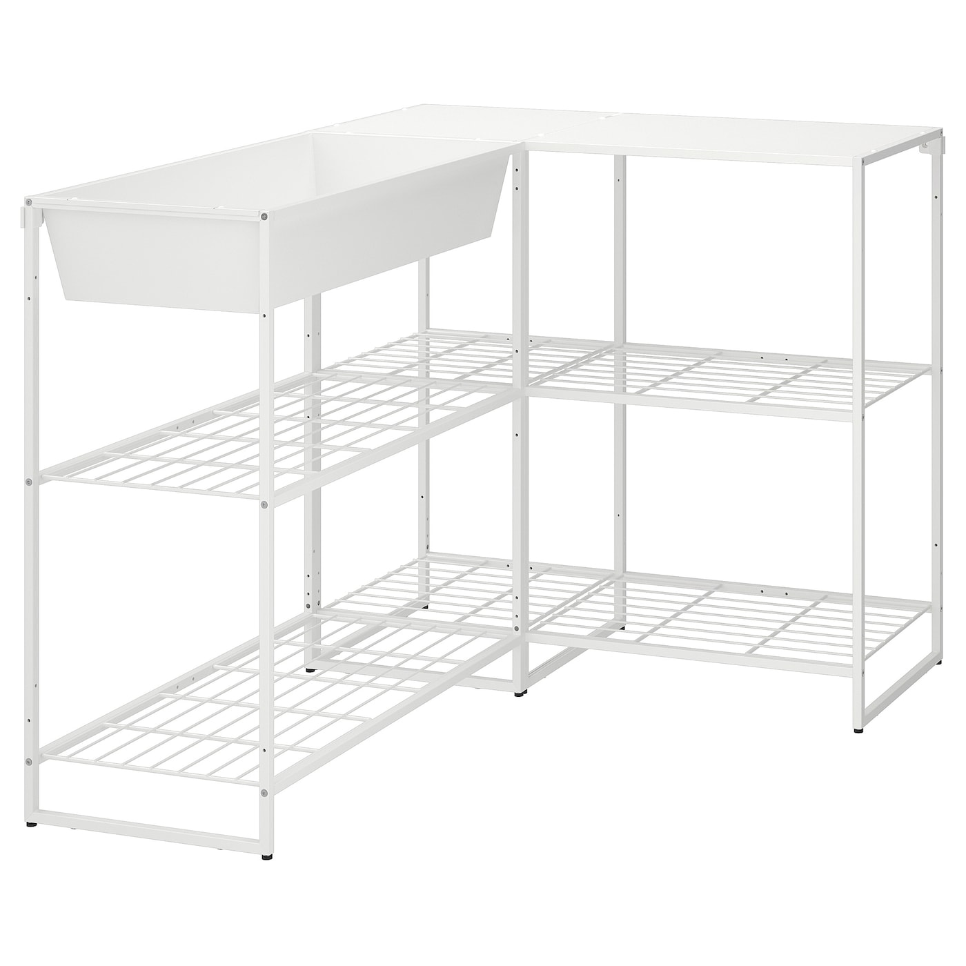 IKEA JOSTEIN regał z pojemnikiem, do wewnątrz/na zewnątrz/biały, 122x102x90 cm