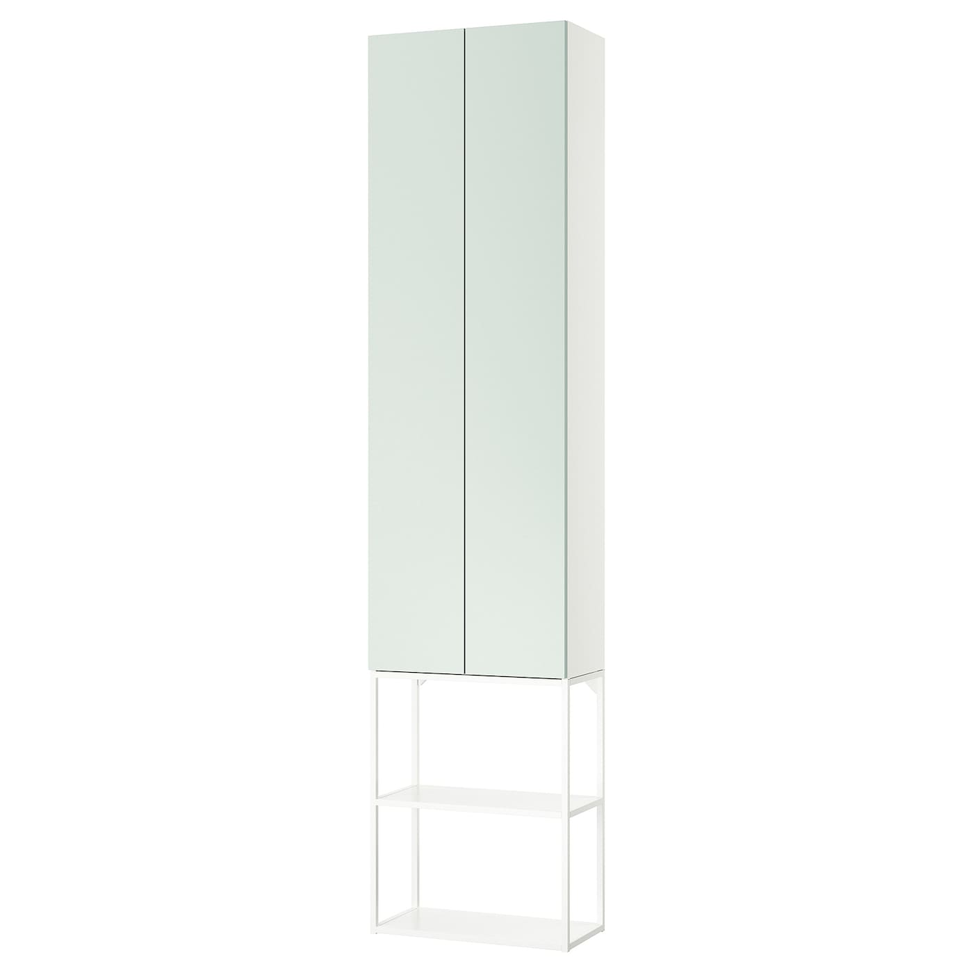 IKEA ENHET regał, biały/blady szarozielony, 60x32x255 cm