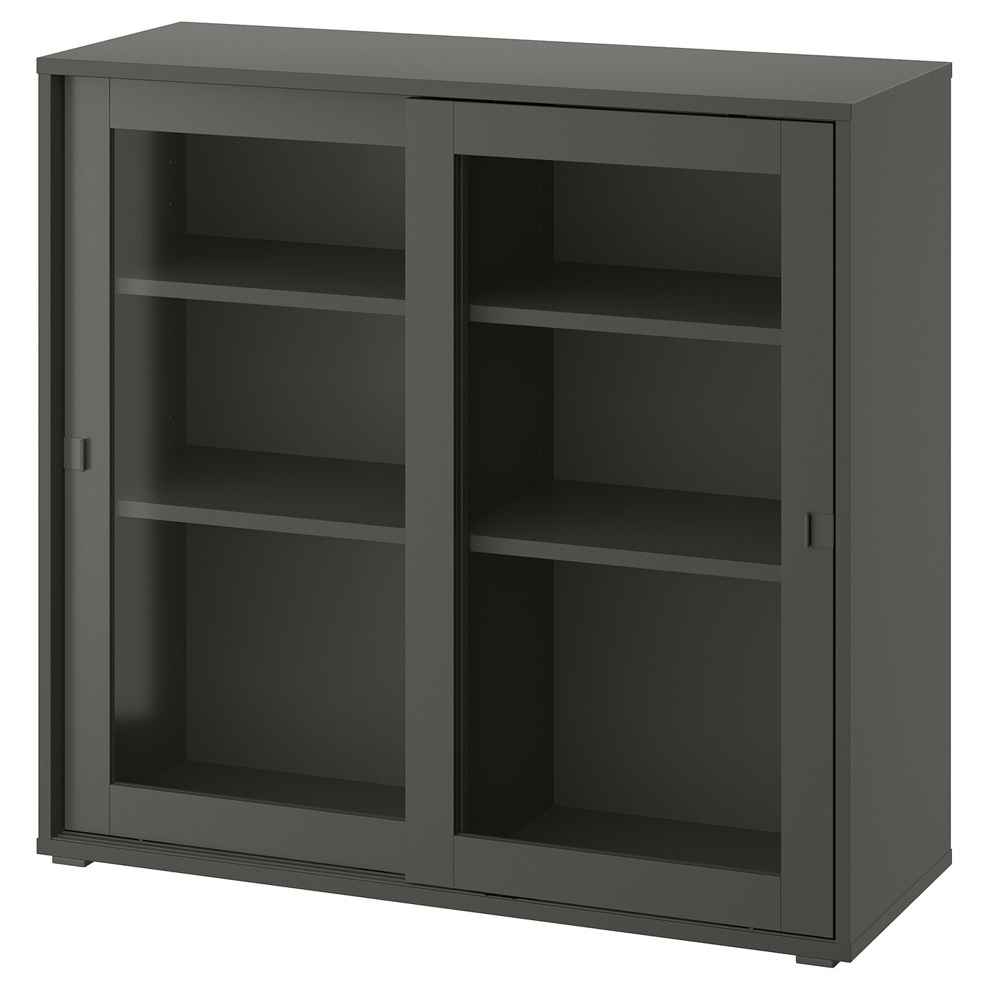 IKEA VIHALS witryna z przesuwanymi drzwiami, ciemnoszary, 95x37x90 cm