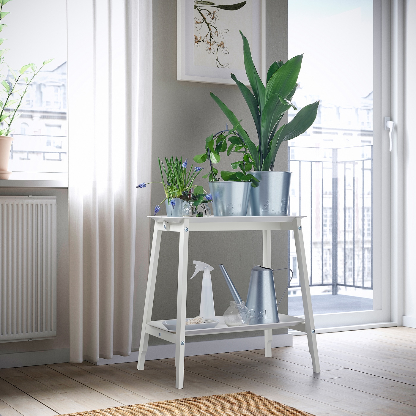 IKEA ALPVIDE stojak na doniczkę, biały, 63 cm