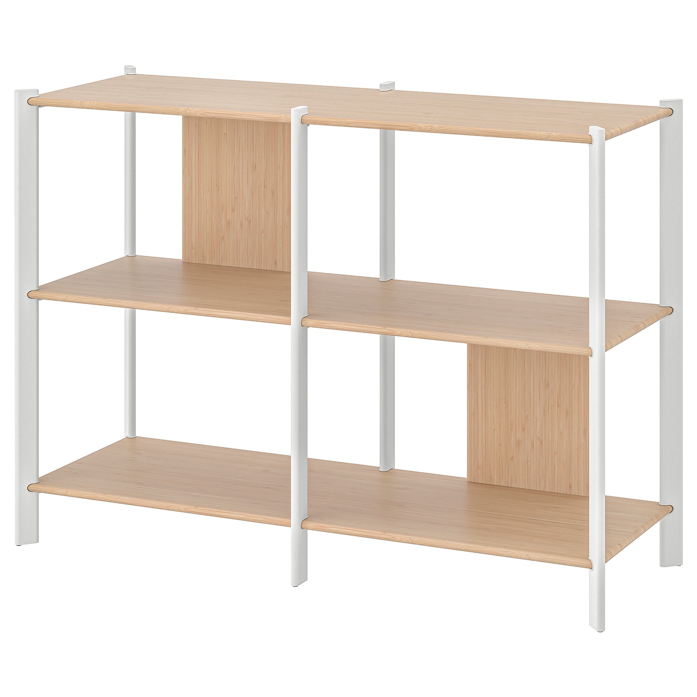 IKEA JÄTTESTA regał, biały/jasny bambus, 120x85 cm