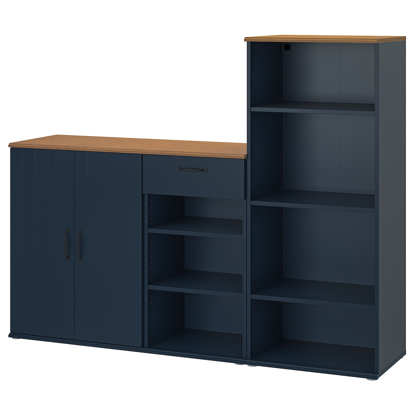 IKEA SKRUVBY regał, czarnoniebieski, 180x140 cm