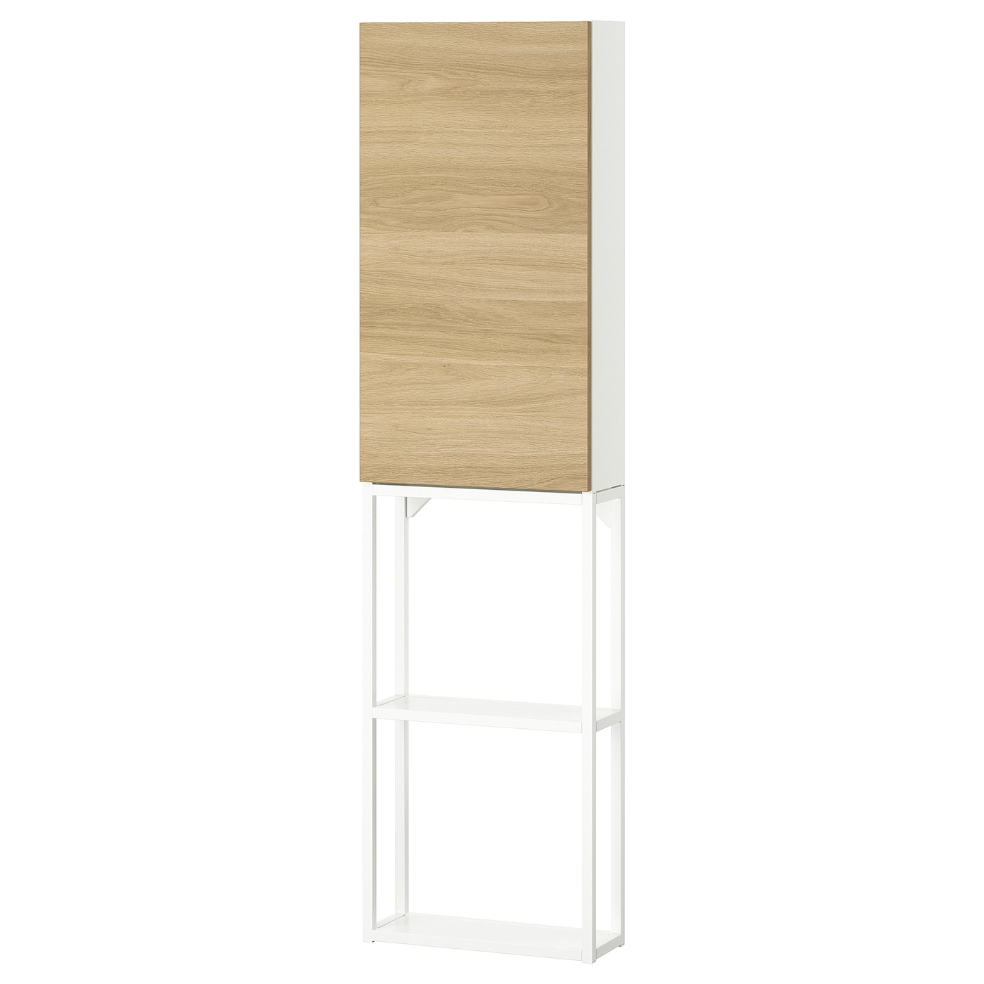 IKEA ENHET regał, biały/imit. dębu, 40x17x150 cm