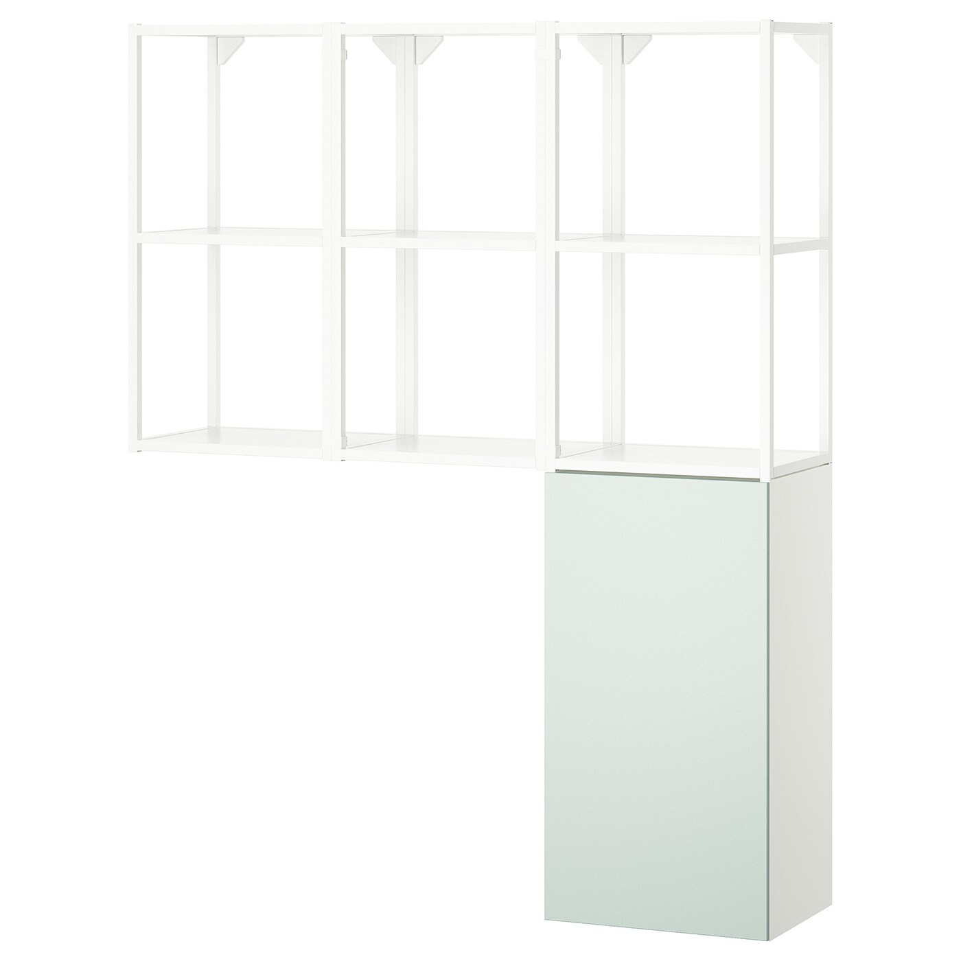 IKEA ENHET regał, biały/blady szarozielony, 120x32x150 cm