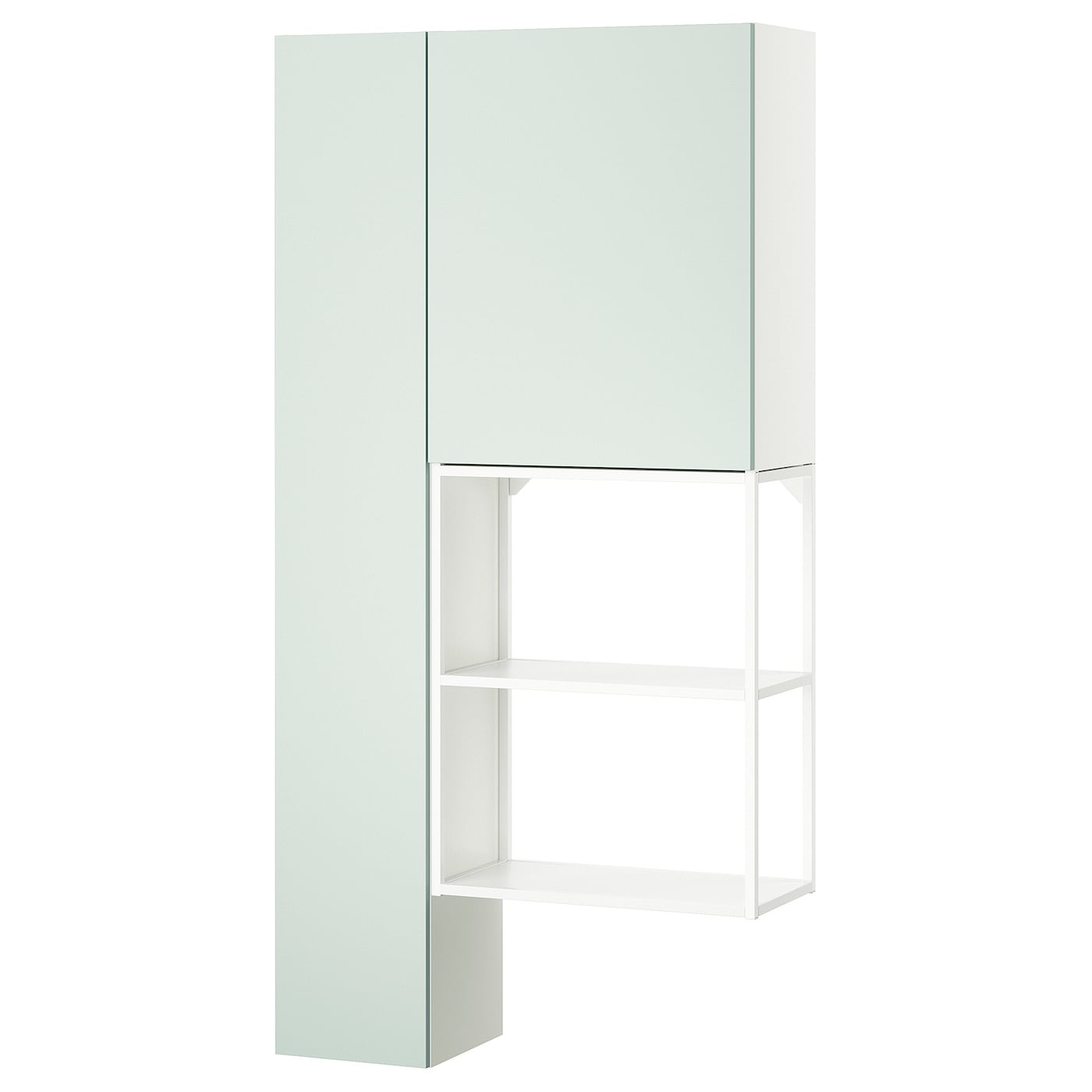 IKEA ENHET regał, biały/blady szarozielony, 90x32x180 cm