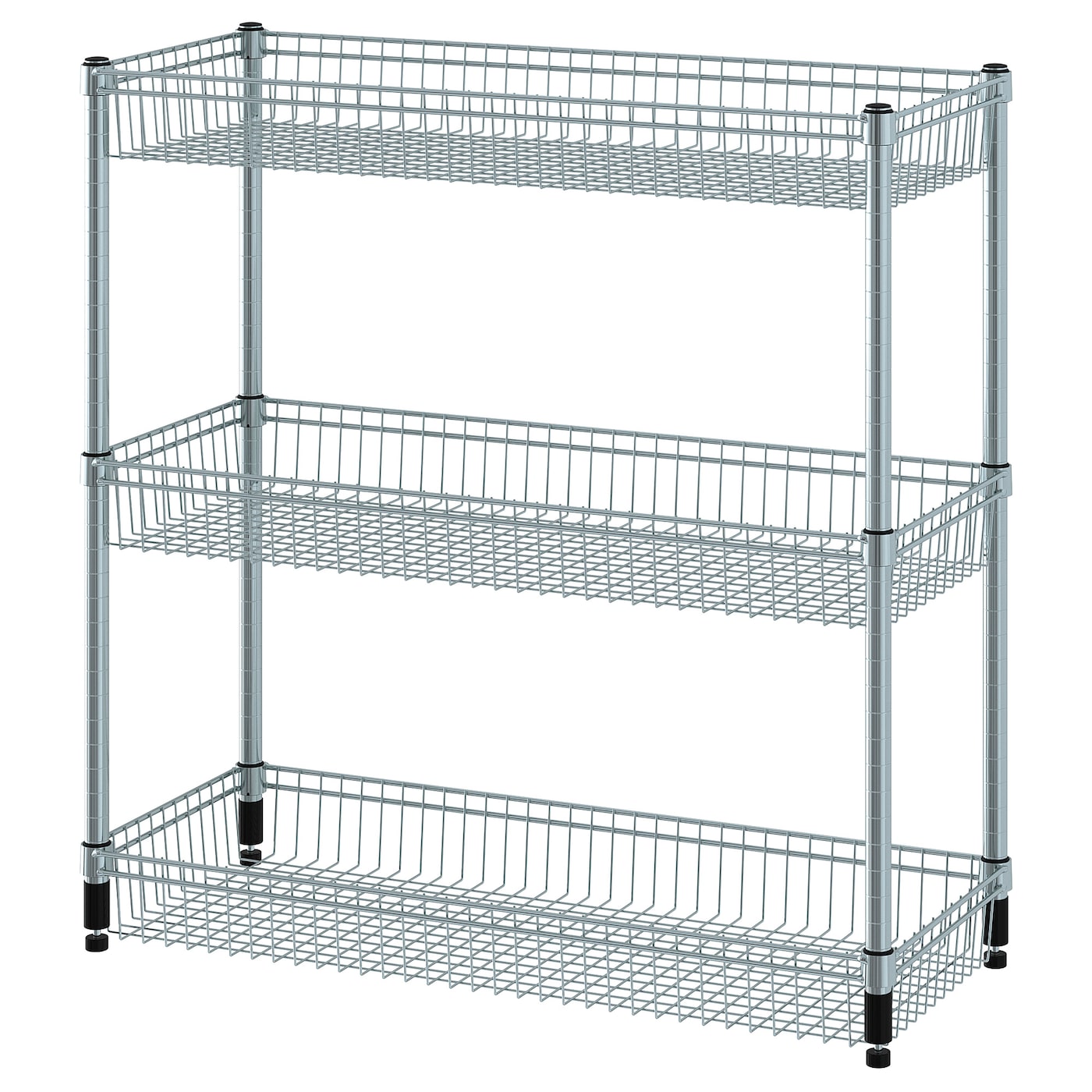 IKEA OMAR regał z 3 koszami, galwanizowano, 92x36x94 cm
