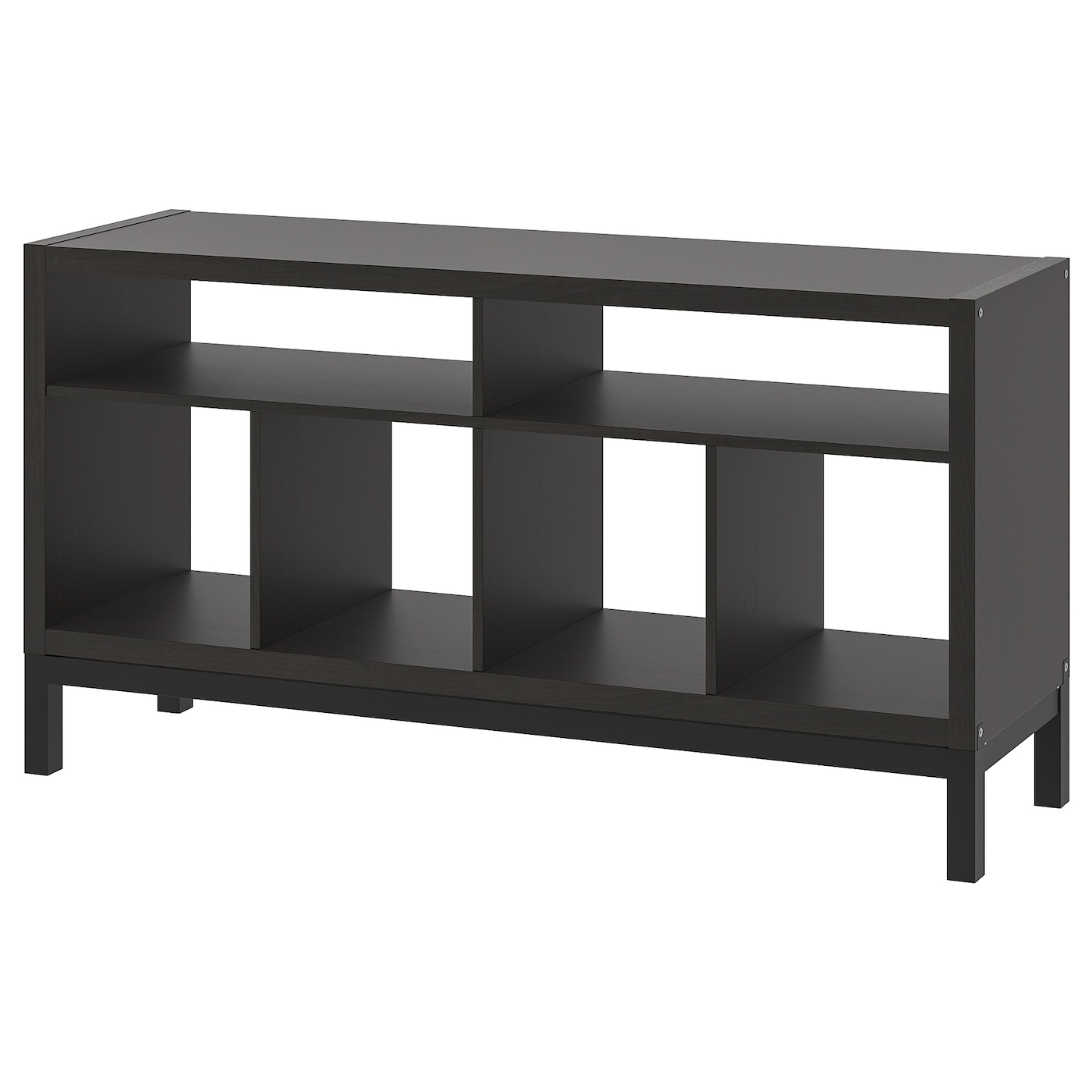 IKEA KALLAX szafka RTV z podstawą, czarnobrąz, 147x39x78 cm