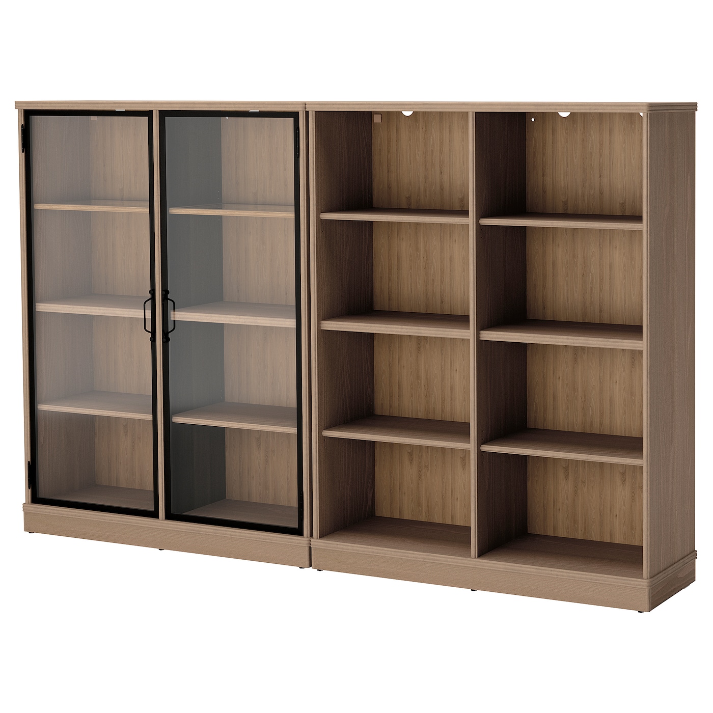 IKEA LANESUND regał, szarobrązowy, 242x37x152 cm